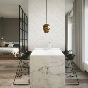 Warm Pebble Beige Living Room Wallpaper