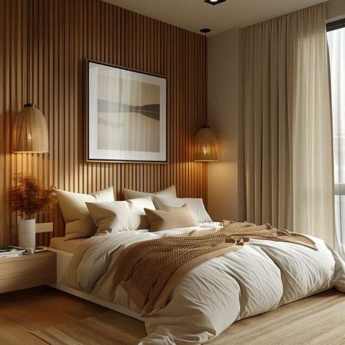 Bedroom Wood Wall Panel Dubai