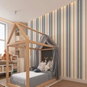 Pastel Stripes Kids Room Wallpaper