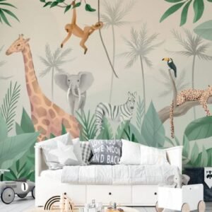 Wild Jungle Kids Room Wallpaper