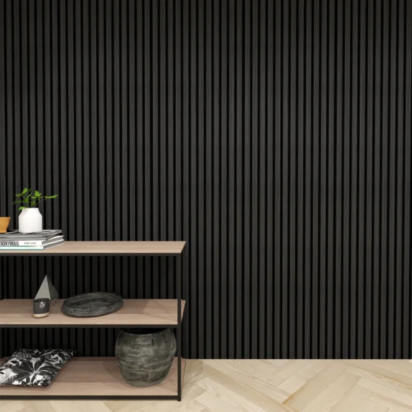 Acoustic Black Oak Slat Panel