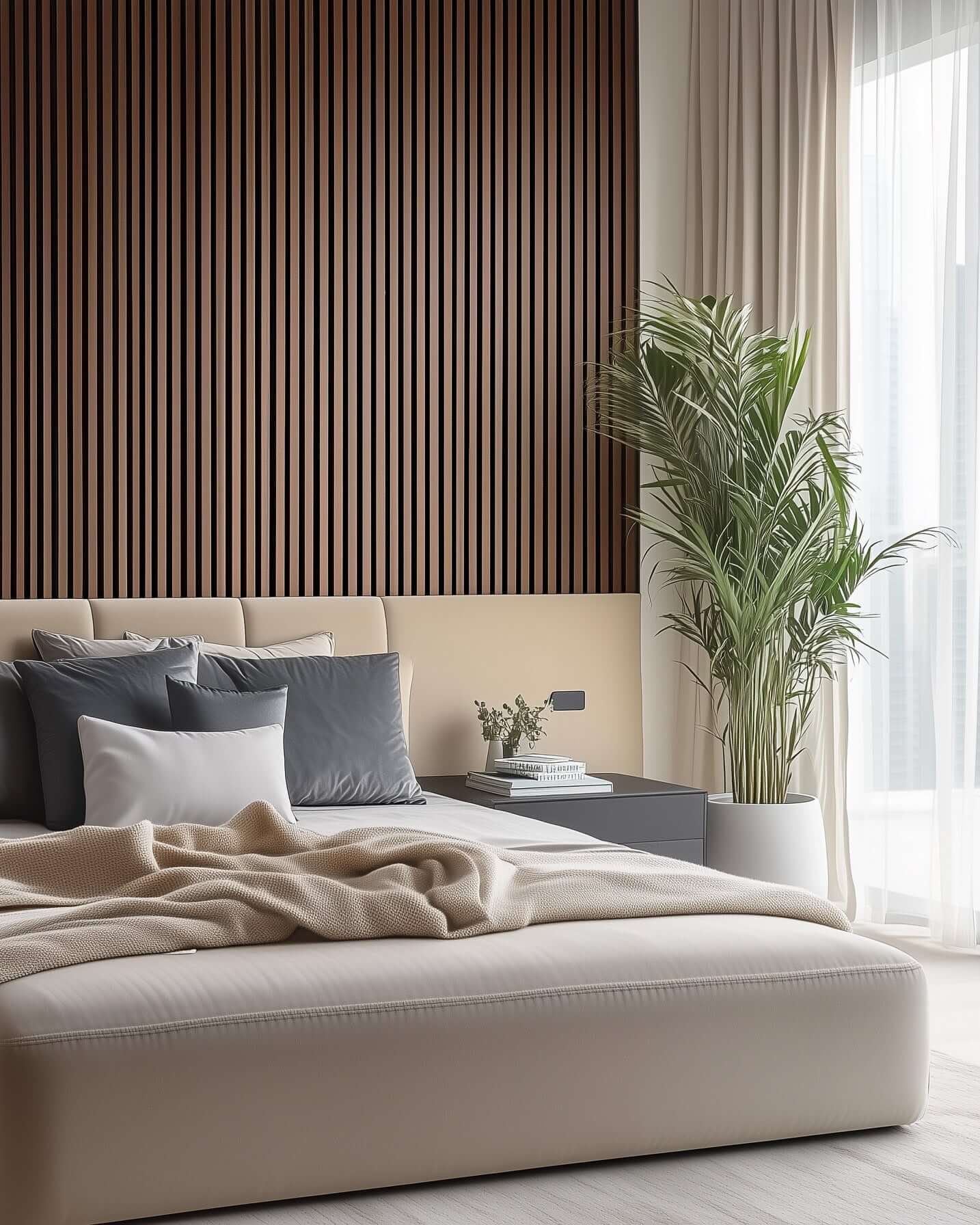 Natural Walnut Acoustic Slat Wood Wall Panels
