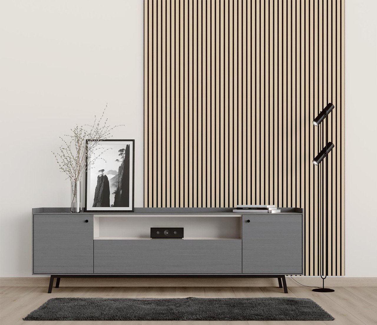 Slat Wall Panel Ash Grey