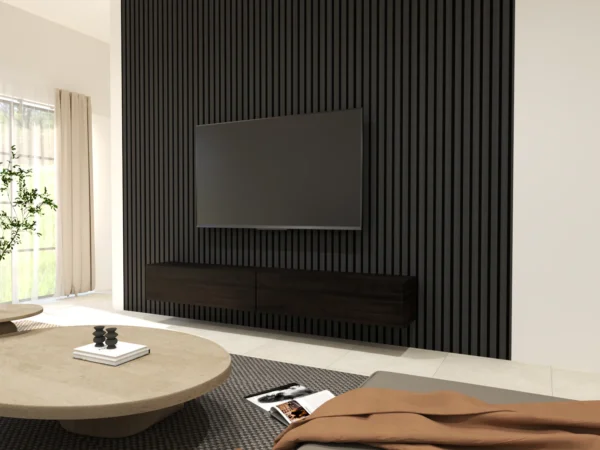 Acoustic Black Oak Slat Panel