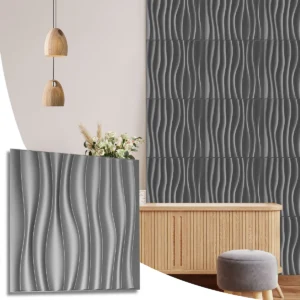 Decorative 3D Wall Panels Sheets Silver Wave Flow Effect