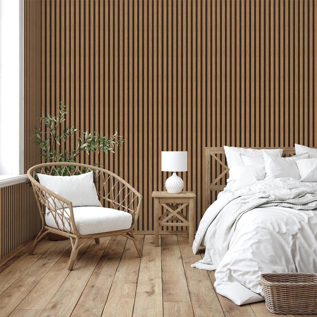 Premium Waterproof Natural Oak 3D Large Slat Wall Panel