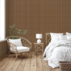 Premium Waterproof Natural Oak 3D Large Slat Wall Panel