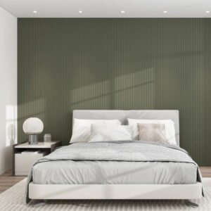 Waterproof Olive Green 3D Fluted Wall Panel