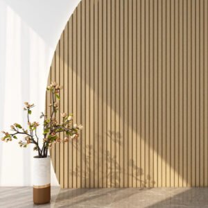 Waterproof Pure Natural Oak 3D Slat Wall Panel