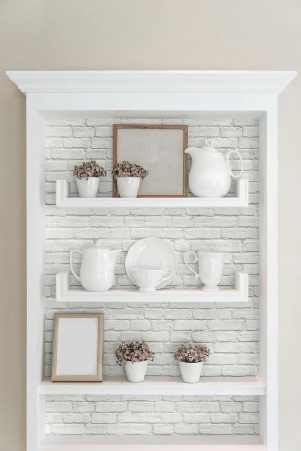 Vintage White Brick Peel and Stick Wallpaper - Wall Panels Dubai