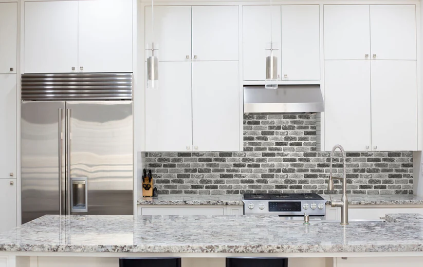 NextWall Gray Washed Brick Peel and Stick Wallpaper - Image 4