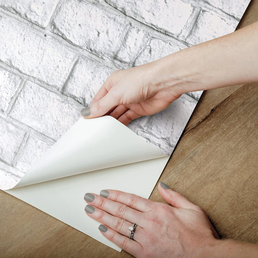 Peel and Stick Brick Wallpaper (White) - Image 2