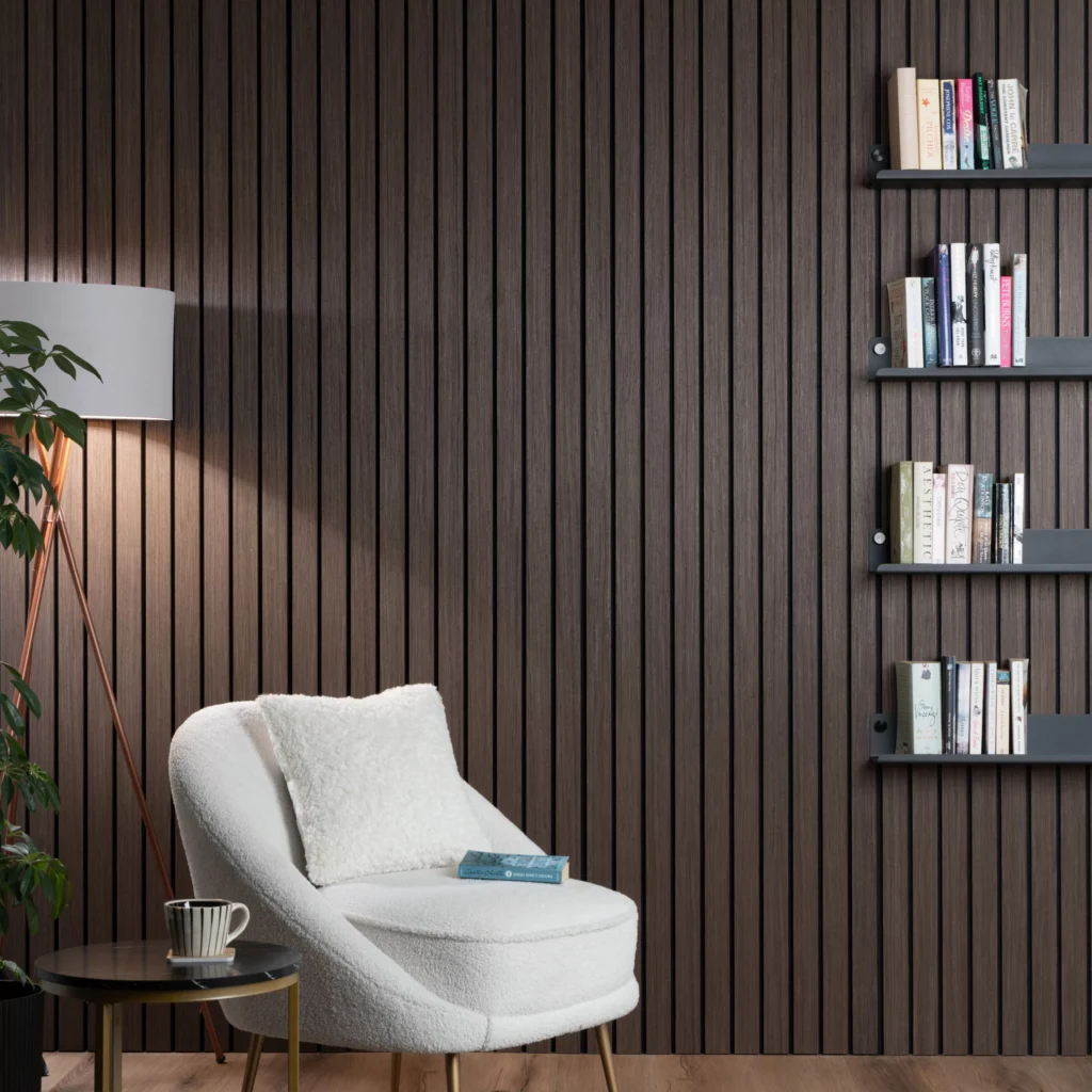 Brown Slat Acoustic Wood Panels Stylish Wall Panels for Interiors