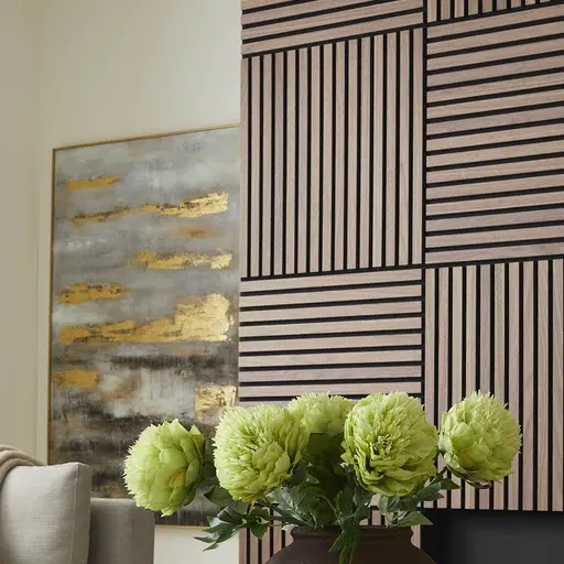 Decorative Acoustic wall panels in Black and oak Color
