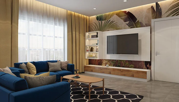 PVC TV Wall Panel for Luxurious Living Room at Arabian Ranches